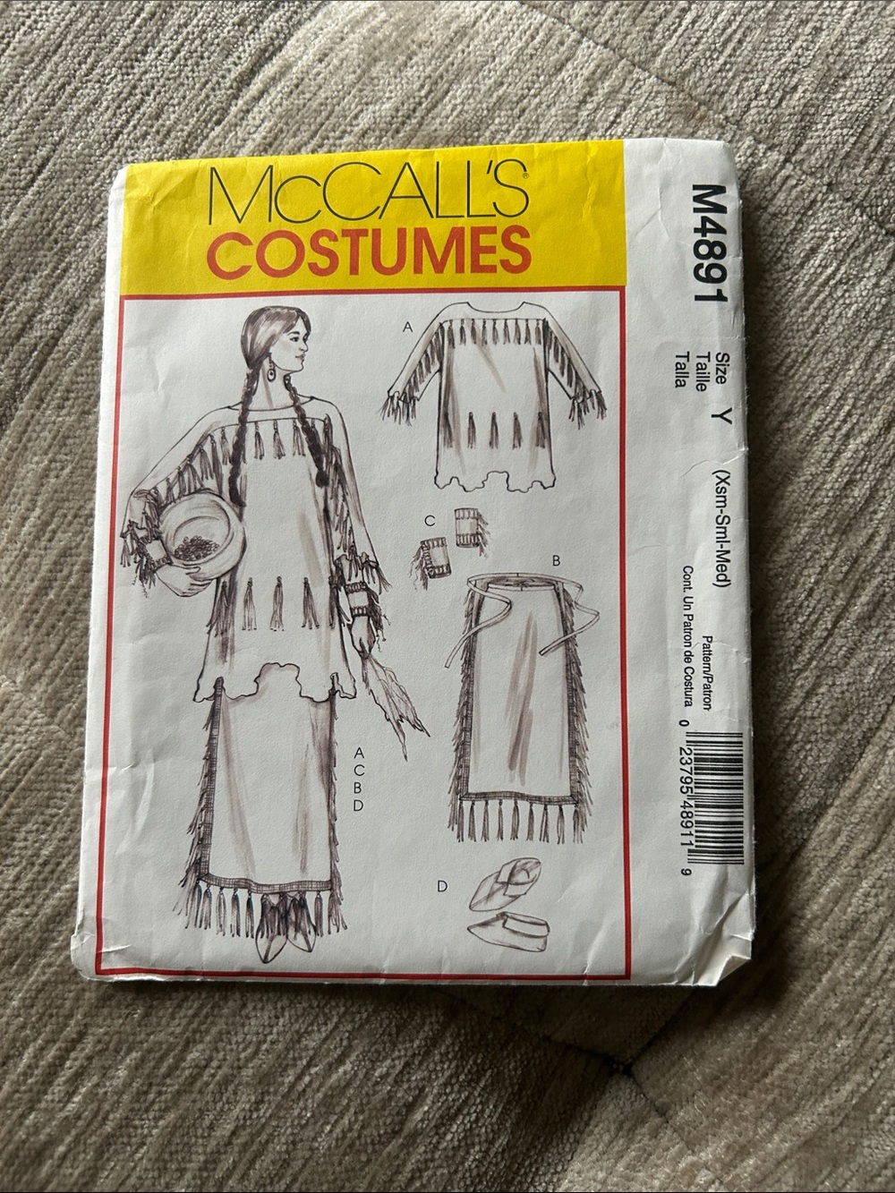 UNCUT M4891 Y XS/S/M Sewing Pattern Indian Costume